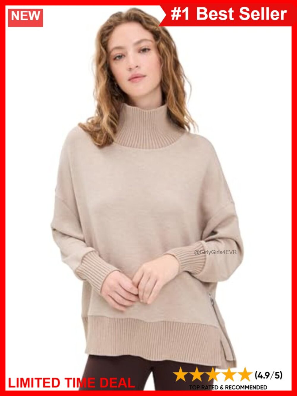 Varley Barker High Neck Sweatshirt Pullover Lightweight Jersey